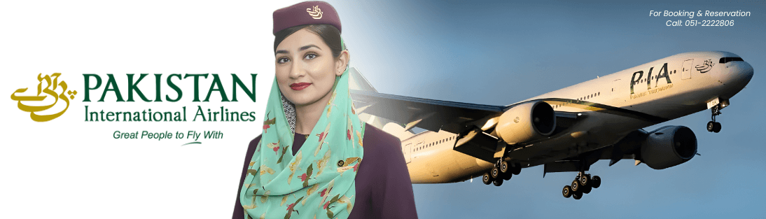Book Pakistan International Airlines flights with trusted agents. Check PIA fares, schedules, baggage rules and get fast ticketing support for domestic and international routes.